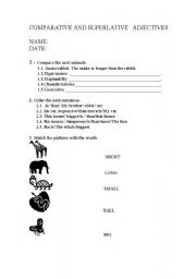 English worksheet: comparative adjectives