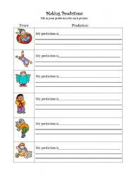 English Worksheet: Making Predictions