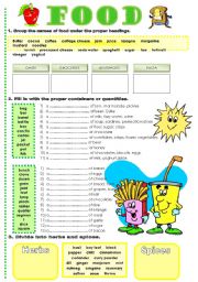 English Worksheet: food