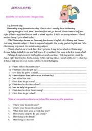 English Worksheet: School Days