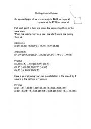 English worksheet: plotting constelations