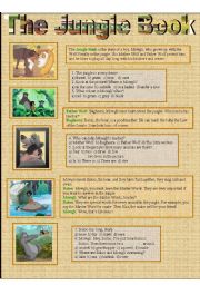 English Worksheet: The Jungle Book (2 pages)