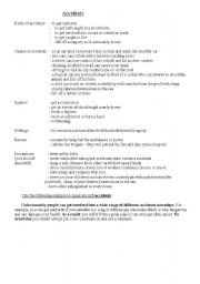 English worksheet: ACCIDENTS