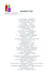 English Worksheet: Grammar test