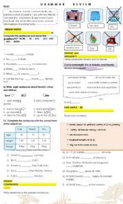 English Worksheet: grammar review