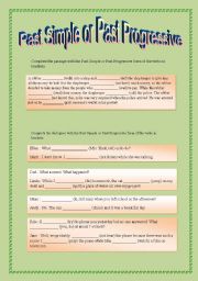 English Worksheet: Past Simple or Past Progressive