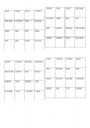 English Worksheet: BINGO WITH PAST TENSES