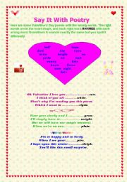 English Worksheet: Say it with poetry