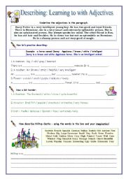 English Worksheet: Describing - Learning to use Adjectives
