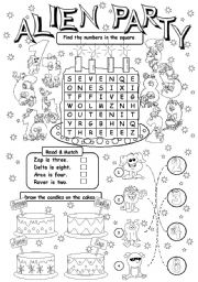 English Worksheet: Alien Party (age)