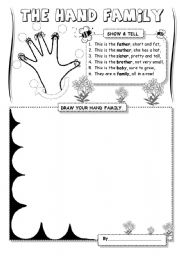 English Worksheet: The Hand Family (1)