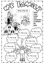 English Worksheet: My family (3)