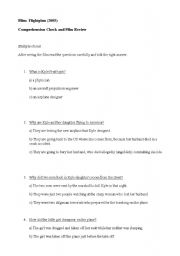 English Worksheet: comprehension check film flightplan