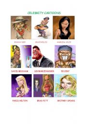 CELEBRITY CARTOON DESCRIPTIONS