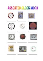 English worksheet: Assorted Clock Work
