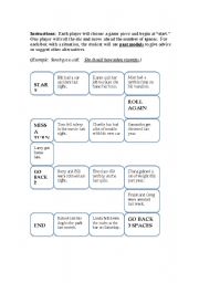 English Worksheet: Past Modals Game