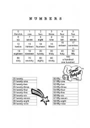 English worksheet: Numbers