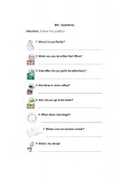 English worksheet: WH questions