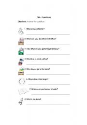 English Worksheet: WH questions