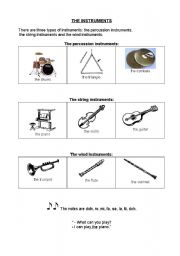 music instrumentsand notes