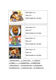 English worksheet: festival 3-3