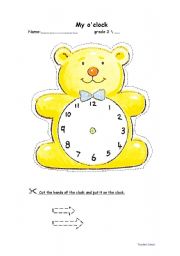 English Worksheet: My teady bear clock