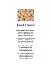 English worksheet: Found a Peanut (song lyrics)
