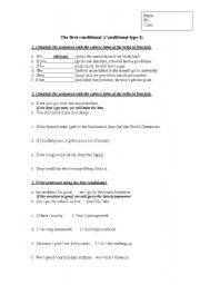 English worksheet: If clause