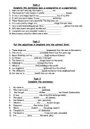 English Worksheet: COMPARATIVES