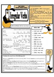 English Worksheet: IRREGULAR VERBS