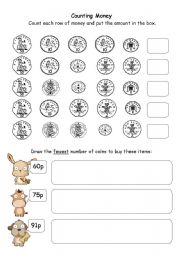 English Worksheet: Counting money upto 50p