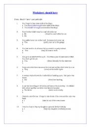 English worksheet: Worksheet on should have