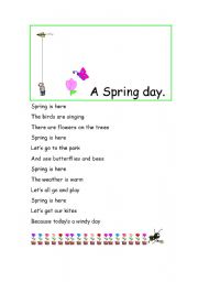 English Worksheet: A Spring day.