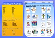 English Worksheet: IRREGULAR PLURALS