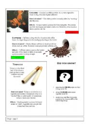 English Worksheet: Drugs information sheet 3/4