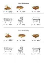 prepositions of place (in/on/under)