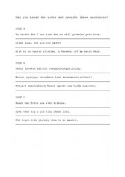 English worksheet: Break the code