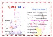 English Worksheet: Who am I ?