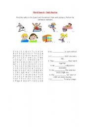English worksheet: Daily Routine - Word search