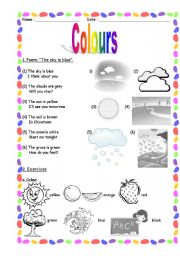 English Worksheet: Colours