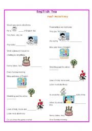 English Worksheet: English tea