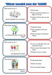 English Worksheet: What would you do if... ? set 1