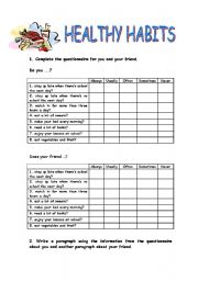 HEALTHY HABITS QUESTIONNAIRE