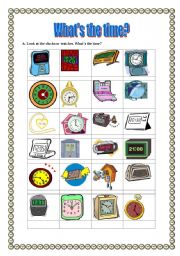 English Worksheet: Whats the time? -daily routine, timetables