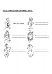 English Worksheet: Illnesses