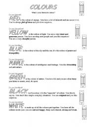 English worksheet: colours