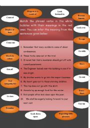 English Worksheet: PHRASAL VERBS - II