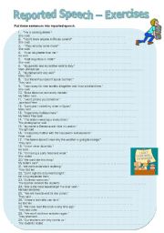 English Worksheet: Reported speech - 2 