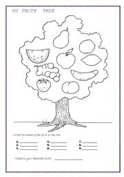 English Worksheet: MY FRUIT TREE