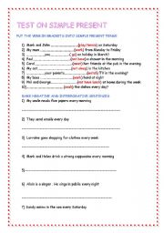 English worksheet: SIMPLE PRESENT